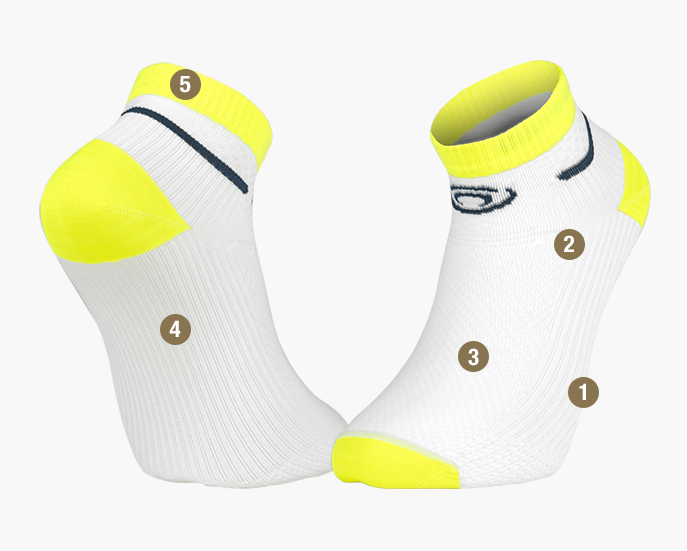 Light RUN socks White/Yellow